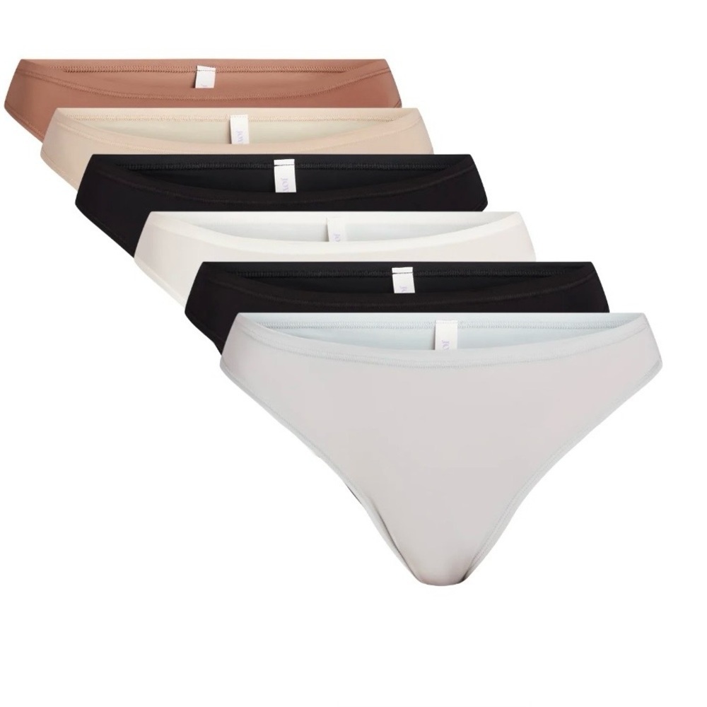 Joyspun Women's Microfiber Thong Panties, 6-Pack